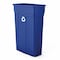 Suncast Commercial 23 GALLON SLIM TRASH CAN, BLUE, WITH RECYCLE LOGO TCN2030BLR - alternate 1