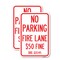 Signmission Missouri No Parking Fire Lane $50 Fine, 18'' X 24'' 2 Signs, Heavy Gauge Aluminum, 2PK A-1824-2PACK-23874 - alternate 1