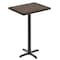 Flash Furniture Bennett 24 in x 30 in Solid Wood Indoor Tabletop in Dark Brown with 22 in x 22 in Bar Height GSF-REC2430-DKBRN-T2222B-GG - alternate 1