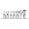 Performance Tool 7 pc. 3/8 in. Dr. SAE Flex Socket Set, 12 Pt, Rounding Reduction, Rail W38980 - alternate 1