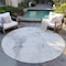 Homeroots 8' Silver Gray And Pewter Round Abstract Washable Indoor Outdoor Area Rug 582682 - alternate 7