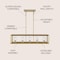 Jonathan Y Anna 38.5" Linear 5-light Metal/Glass LED Pendant, Brass Gold JYL7414C - alternate 14