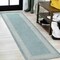 Jonathan Y Lucia Classic Diamond Border Aqua/Light Gray 2 ft. x 8 ft. Indoor/Outdoor Runner Rug SMB207D-28 - alternate 1