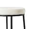 Homeroots 31" White and Black Fabric and Metal Backless Bar Height Bar Chair 632465 - alternate 7