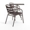 Flash Furniture Lila 23.5in Square Glass Top Metal Table with 2 Bronze Aluminum Slat Stack Chairs TLH-0731SQ-017CBZ2-GG - alternate 15