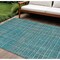 Homeroots 10' X 14' Teal Blue Gray And Brown Striped Washable Indoor Outdoor Area Rug 597438 - alternate 1