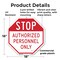 Signmission Stop Authorized Personnel Only, 18 Inch X 18 Inch, Plastic Sign OC-P-18-217 - alternate 6