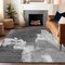 Homeroots 3' X 5' Gray And Smoky Black Abstract Washable Indoor Outdoor Area Rug 609166 - alternate 8