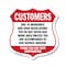 Signmission Restricted Area Shield Sign Customers Du, 18 Inch X 18 Inch, Plastic Sign SHI-P-18-458 - alternate 1