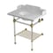 Kingston Brass 30-Inch Carrara Marble Console Sink with Acrylic Legs and Shelf, 8-Inch, 3-Hole LMS30MAB7 - alternate 1