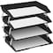 Acrimet Facility 4 Tier Letter Tray Side Load Letter Size A4 Desktop File Organizer Plastic Black 256.4 - alternate 6