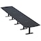 Skutchi Designs 18ft Arc Rectangle Conference Table With Power | Harmony Series | 18 Person Meeting Room Table HAR-AREC-48X216-T.BK-U999ST19-EBLK - alternate 1