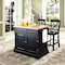 Crosley Oxford Kitchen Island W/X-Back Stools KF300063BK - alternate 7