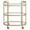 Homeroots Brass Steel And Glass Oval Rolling Bar Cart 530454 - alternate 6