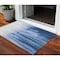 Homeroots 3' X 5' Navy Blue And Ivory Abstract Washable Indoor Outdoor Area Rug 601224 - alternate 1