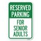 Signmission Reserved Parking - for Senior Adults, 12 Inch x 18 Inch 1 Sign, Heavy Gauge Aluminum A-1218-23148 - alternate 1