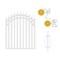Nuvo Iron 45-in W x 56-in H Glossy Wht Tiger Eye Gate Arched -48-in W Openings SC Hardware W/Dbl Side Handle ITGA4556GW - alternate 7