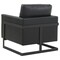 Leisuremod Lincoln Leather Accent Armchair with Black Frame, Black LAB31BL-L - alternate 5