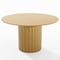 Homeroots 52" Brown Solid Wood Pedestal Base Round Top Dining Table 720988 - alternate 1
