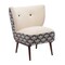 Homeroots 30" Cream Charcoal and Brown Geometric Tufted Wingback Chair 548247 - alternate 9