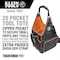 Klein Tools Tool Tote, Black, Polyester, 20 Pockets 554158-14 - alternate 11