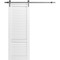 Sartodoors Barn Door 30 x 84 inches, Louver 3388 White Silk, 6.6FT Silver Rail Track Hardware Set, Louvered LOUVER3388BD-S-WS-3084 - alternate 1