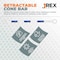 Jrex Safety Retractable Cone Bar Blue/White, 72 in to 120 in Length, 6PK CBB-JR-72/120-6PK - alternate 5