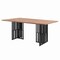 Homeroots 72" Oak and Black Wood and Iron Double Pedestal Base Dining Table 631285 - alternate 7