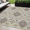 Homeroots 5' X 8' Ivory Brown And Green Oriental Washable Indoor Outdoor Area Rug 597693 - alternate 1