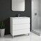 Homeroots 32" White Wood Freestanding Bathroom Vanity With White Sink And Three Drawers 624142 - alternate 3