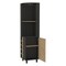 Homeroots 18in Black and Natural Wood Corner Bar Cabinet With Single Door 479256 - alternate 4