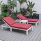 Leisuremod Chelsea Modern Outdoor White Chaise Lounge Chair With Side Table & Red Cushions CLTW-77R2 - alternate 10