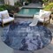 Homeroots 8' Navy Blue Black And Gray Round Abstract Washable Indoor Outdoor Area Rug 603169 - alternate 8