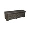 Homeroots 52" Black Distressed Solid Wood Carved Floral Storage Ottoman 636283 - alternate 1