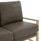 Leisuremod Jefferson Leather Loveseat with Gold Frame, Grey JAG53GR-L - alternate 7