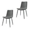 Homeroots Set of Two Gray and Black Upholstered Faux Leather Dining Side Chairs 535354 - alternate 4