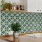 Homeroots 4" x 4" Blue And Green Vinyl Arabesque Peel And Stick Removable Tiles 572059 - alternate 9