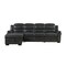 Homeroots 111" Charcoal Polyester Blend Sleeper USB Sleeper Sofa And Toss Pillow With Black Legs 559223 - alternate 5