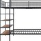 Homeroots Black Twin Over Full Industrial Metal Bunk Bed With Shelves 592811 - alternate 9