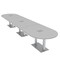 Skutchi Designs Racetrack Conference Table With Power Unit, 48 in W, 192 in L, Grey HAR-RAC-48X192-DOU-U779-ESIL - alternate 1