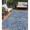 Homeroots 5' X 8' Navy Blue And Ivory Abstract Washable Indoor Outdoor Area Rug 598981 - alternate 1