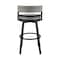 Homeroots 33" Light Gray Metal Swivel Low back Outdoor Bar Height chair with Footrest 490218 - alternate 7