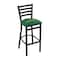Holland Bar Stool Co 25" Blk Wrinkle North Dakota State Station Counter Stool, Ladder Back L00425NDakSt-G - alternate 1