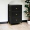 Homeroots 18" Black and Gold Faux Leather and Steel Three Drawer Dresser 523995 - alternate 5
