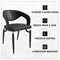 Leisuremod Entice Modern Leather Dining Chair with Iron Legs Open-Back Design in Charcoal Black EC60CH - alternate 10