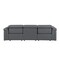 Homeroots 100" Dark Gray Top Grain Leather Reclining Metal USB Sofa 720359 - alternate 10