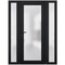 Vdomdoors Front Exterior Prehung FiberGlass Door Frosted Glass / Manux 8102 Matte Black / 2 Sidelight Exterio MANUX8102EXD-BLK-W14+30+14 x H80-RH - alternate 1
