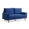Homeroots 69" Blue Velvet Sofa And Toss Pillows With Dark Brown Legs 543706 - alternate 12