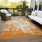 Homeroots 3' X 5' Orange And Ivory Abstract Washable Indoor Outdoor Area Rug 612340 - alternate 9