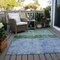 Homeroots 3' X 5' Blue And Lime Green Abstract Washable Indoor Outdoor Area Rug 618601 - alternate 7